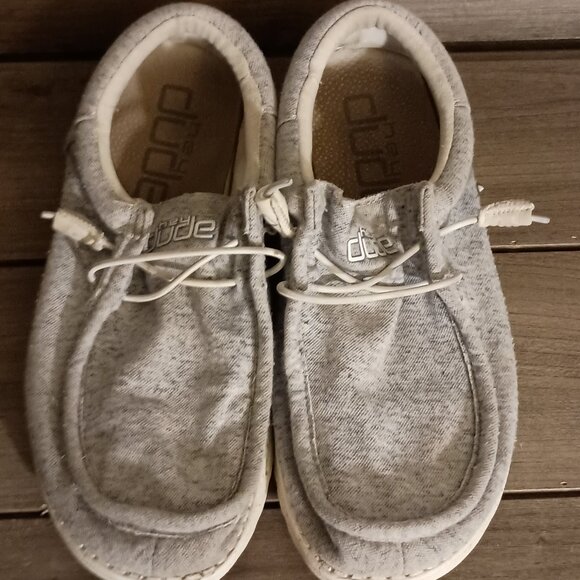 Hey Dude Wally Women Light Gray Slip On Loafers Size 9 - Picture 4 of 12